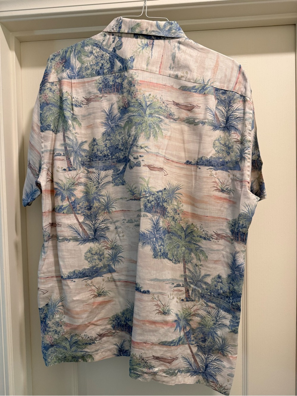 Tori Richard Tropical Camp Shirt in Blue and Beige